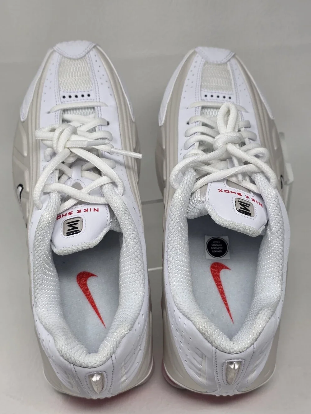 Nike Shox R4 AR3565-103 White Phantom Red Sneakers Women's Size 8.5 New